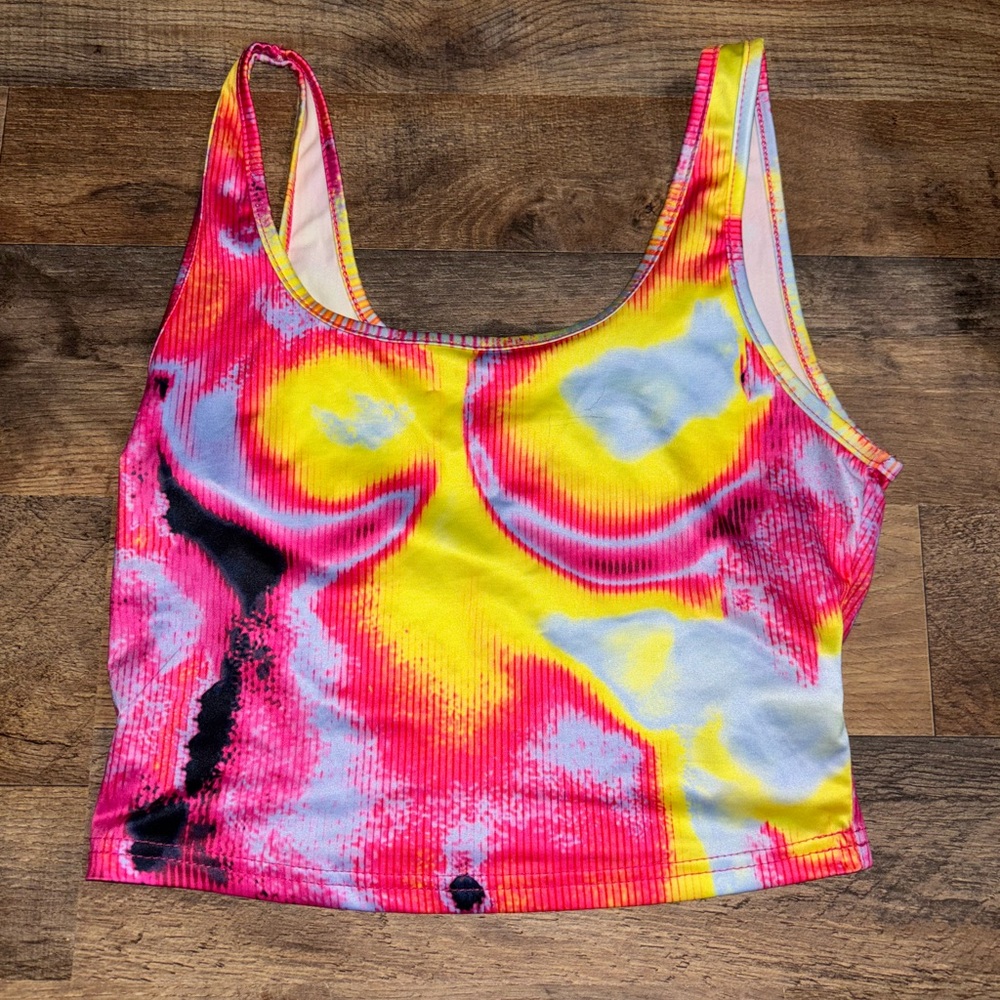 SHEIN Multicolor Tie-Dye Crop Top